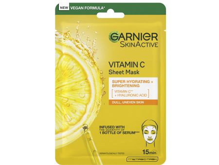 Garnier Brightening & Super Hydrating Vitamin C Sheet Mask 28g Fashion