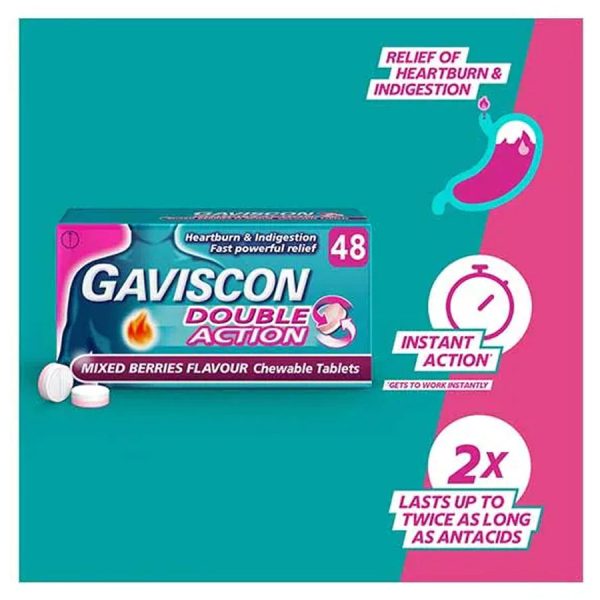 Gaviscon Double Action Mixed Berry Tablets (48 Pack) Online Sale