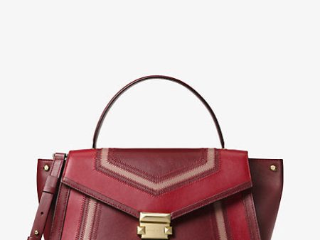 Whitney Large Tri-Color Leather Satchel Discount