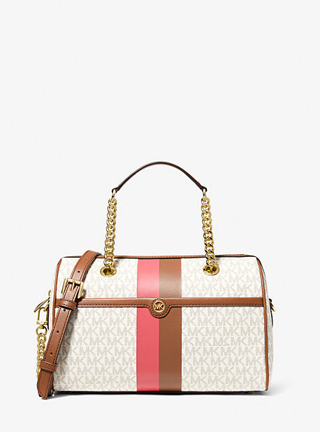 Blaire Medium Logo Stripe Satchel on Sale