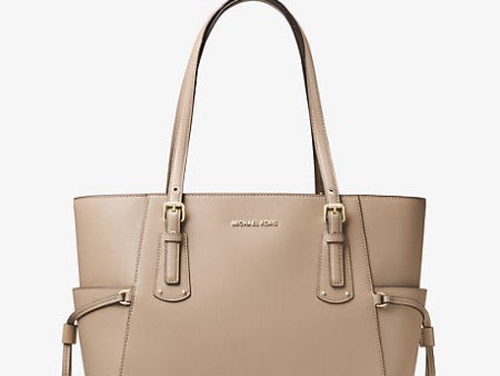 Voyager Small Crossgrain Leather Tote Bag For Sale