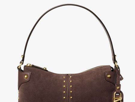 Astor Large Studded Suede Shoulder Bag Discount