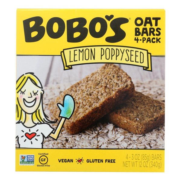 Bobo s Oat Bars - Oat Bar - Lemon Poppyseed - Case Of 6 - 4 Pk Cheap