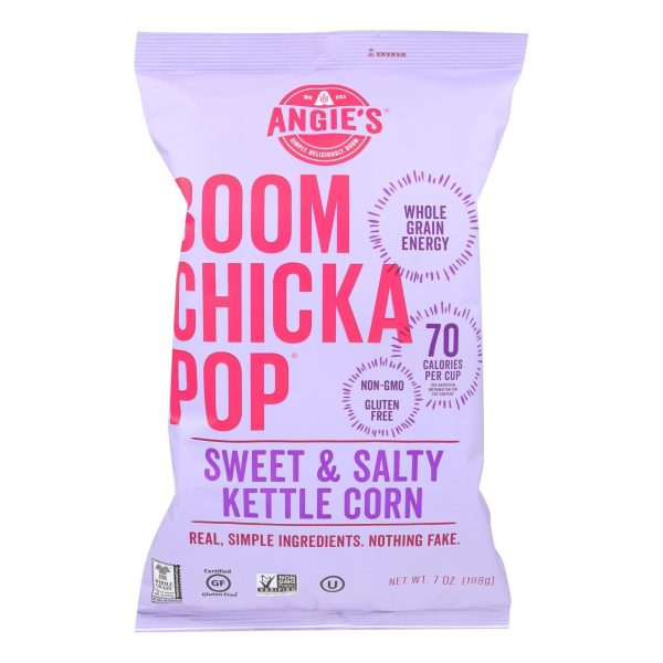 Angie s Kettle Corn Boom Chicka Pop Sweet And Salty Popcorn - Case Of 12 - 7 Oz. Supply