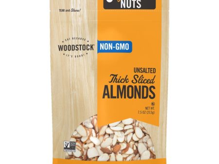 Woodstock Non-gmo Thick Sliced Almonds, Unsalted - Case Of 8 - 7.5 Oz For Discount