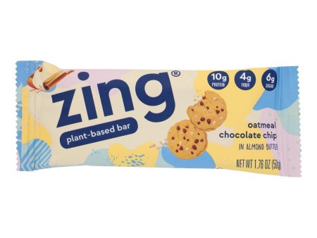 Zing Nutrition Bar - Oatmeal Chocolate Chip - Case Of 12 - 1.76 Oz. Discount