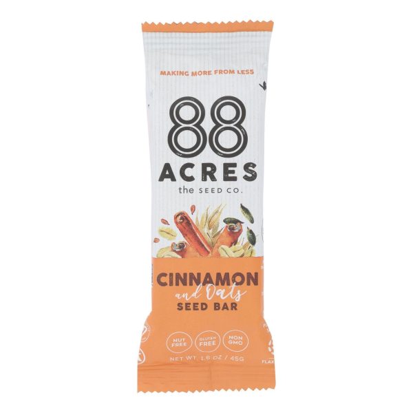 88 Acres - Seed Bars - Oats And Cinnamon - Case Of 9 - 1.6 Oz. Online