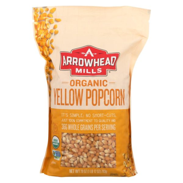 Arrowhead Mills - Organic Popcorn - Yellow - Case Of 6 - 28 Oz. For Cheap