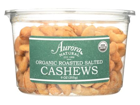 Aurora Natural Products - Organic Roasted Salted Cashews - Case Of 12 - 9 Oz. Sale