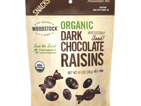 Woodstock Organic Dark Chocolate Raisins - Case Of 8 - 8.5 Oz Online now