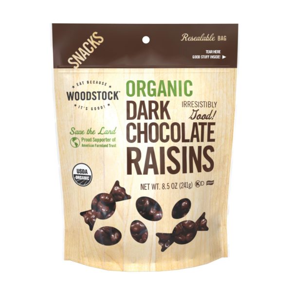 Woodstock Organic Dark Chocolate Raisins - Case Of 8 - 8.5 Oz Online now