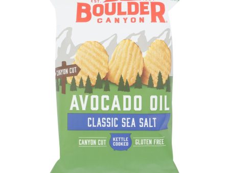 Boulder Canyon - Avocado Oil Canyon Cut Potato Chips - Sea Salt - Case Of 12 - 5.25 Oz. For Discount