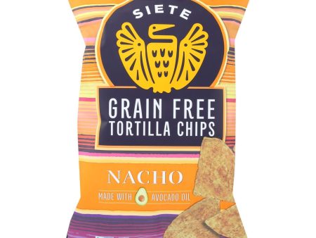 Siete Tortilla Chip - Nacho - Case Of 12 - 5 Oz Supply