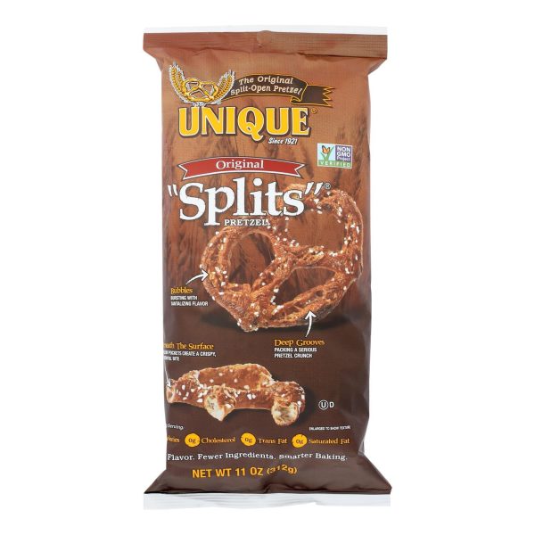 Unique Pretzels - Pretzel Splits - Original - Case Of 12 - 11 Oz. Supply