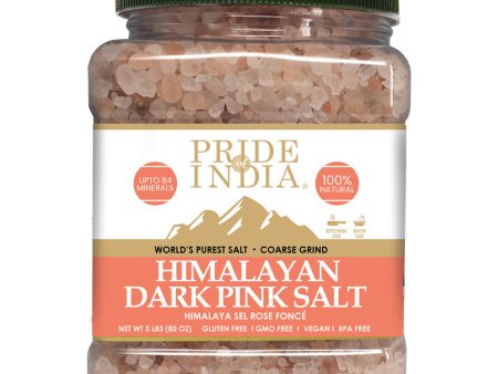 Pride Of India - Himalayan Rock Salt - 84+ Natural Mineral Enriched (Pure Himalayan Pink Salt;  Coarse Grind 5 Pound Jar) Supply