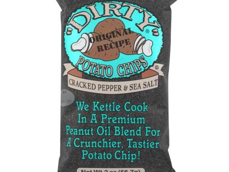 Dirty Chips - Potato Chips - Cracked Pepper And Salt - Case Of 25 - 2 Oz Hot on Sale