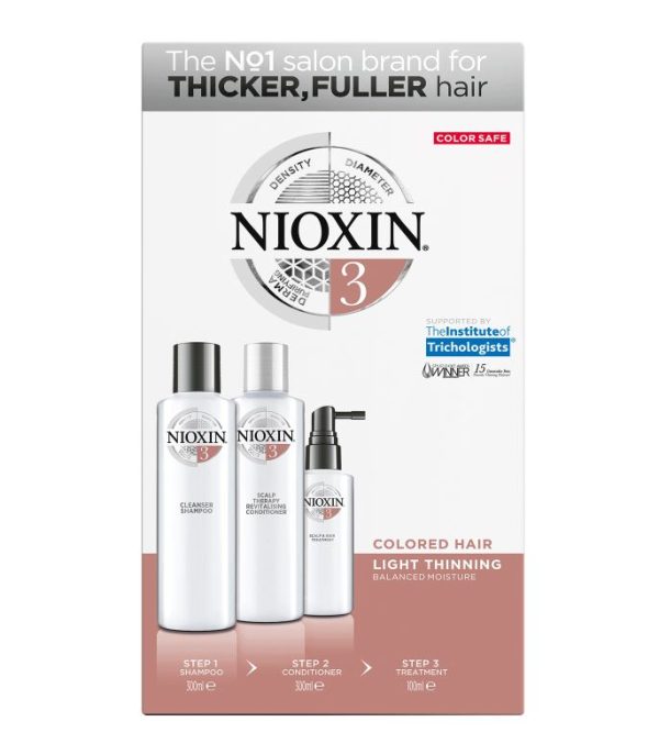 Nioxin System Trial Kit 3, Cleanser, Scalp Therapy, Scalp Treatment Hot on Sale