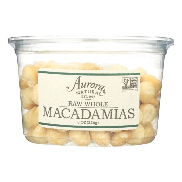 Aurora Natural Products - Raw Whole Macadamias - Case Of 12 - 8 Oz. Supply