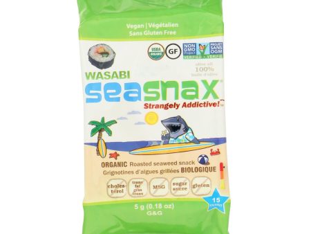 Seasnax Premium Roasted Seaweed Snacks - Wasabi - Case Of 24 - 0.18 Oz. Cheap