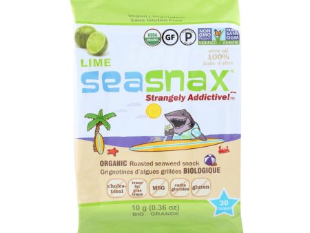 Seasnax Organic Seaweed - Lime - Case Of 12 - .36 Oz Discount