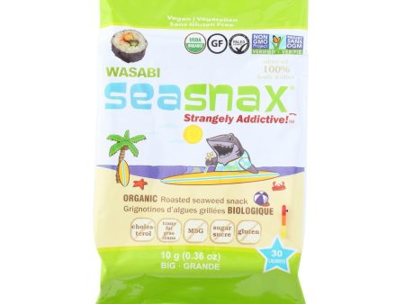 Seasnax Seaweed Snax - Organic - Wasabi - Case Of 12 - .36 Oz Supply