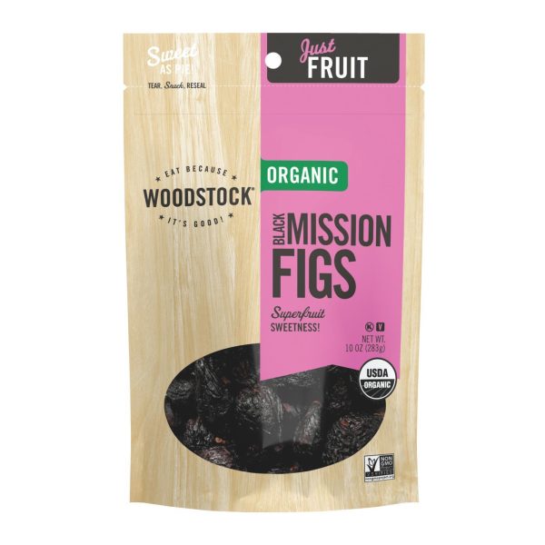 Woodstock Organic Unsweetened Black Mission Figs - Case Of 8 - 10 Oz Online now