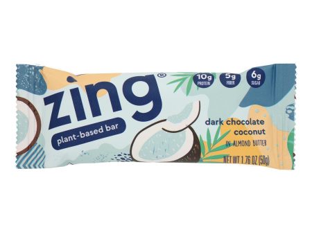 Zing Bars - Nutrition Bar - Dark Chocolate Coconut - 1.76 Oz Bars - Case Of 12 Sale