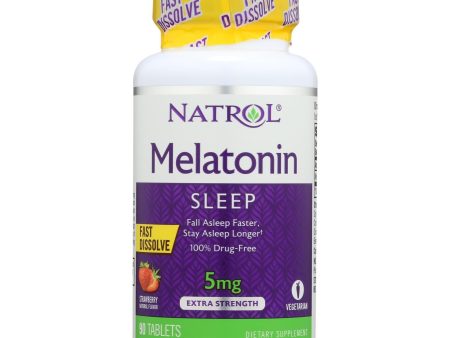 Natrol Melatonin Fast Dissolve Tablets Strawberry - 5 Mg - 90 Tablets For Discount