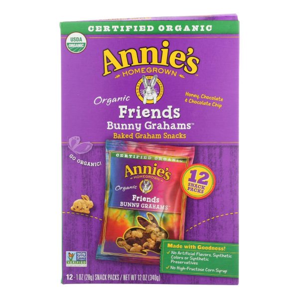 Annie s Homegrown Snack Pack - Organic - Bunny Grahms - Frd - 12 - Case Of 4 - 12 1 Oz Supply