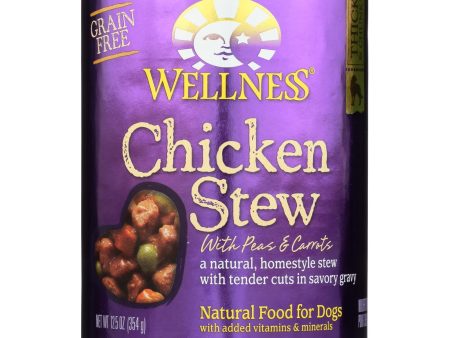 Wellness Pet Products Dog Food - Chicken With Peas And Carrots - Case Of 12 - 12.5 Oz. Online now