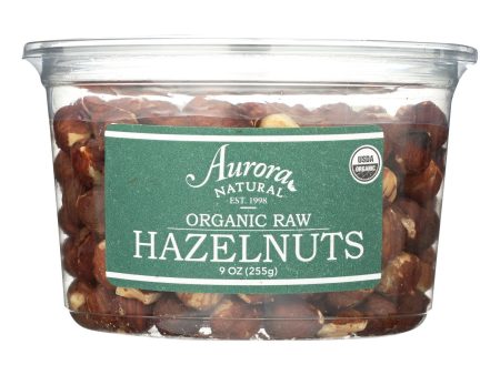 Aurora Natural Products - Organic Raw Hazelnuts - Case Of 12 - 9 Oz. For Sale