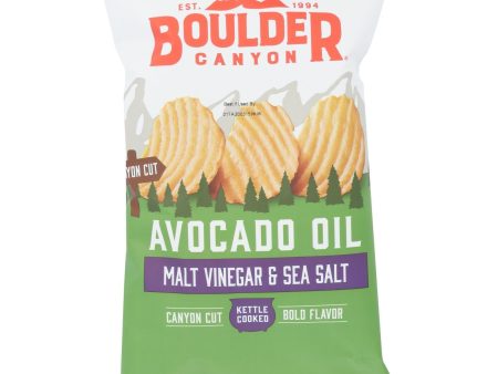 Boulder Canyon - Kettle Chips - Malt Vinegar And Sea Salt - Case Of 12 - 5.25 Oz. Online now