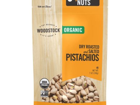 Woodstock Organic Pistachios, Dry Roasted And Salted - Case Of 8 - 7 Oz Sale