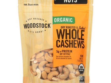 Woodstock Organic Whole Cashews, Dry Roasted And Salted - Case Of 8 - 7 Oz Discount