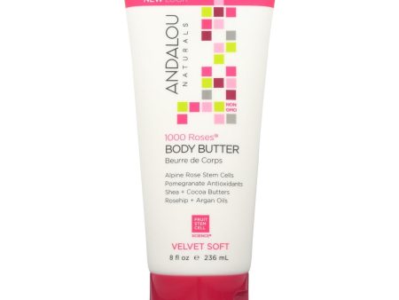 Andalou Naturals Body Butter - 1000 Roses - 8 Oz For Sale