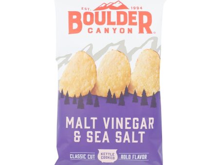 Boulder Canyon - Kettle Chips - Malt Vinegar And Sea Salt - Case Of 12 - 5 Oz. For Discount