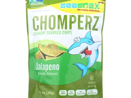 Seasnax Chomperz Crunchy Seaweed Chips - Jalapeno - Case Of 8 - 1 Oz. Cheap