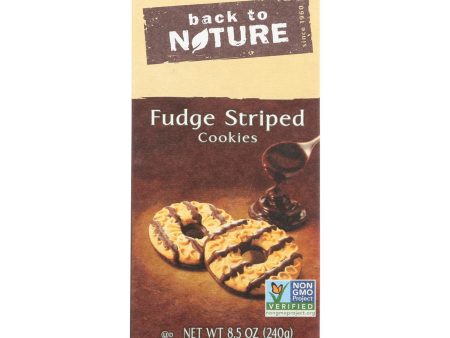 Back To Nature Cookies - Fudge Striped Shortbread - 8.5 Oz - Case Of 6 For Cheap