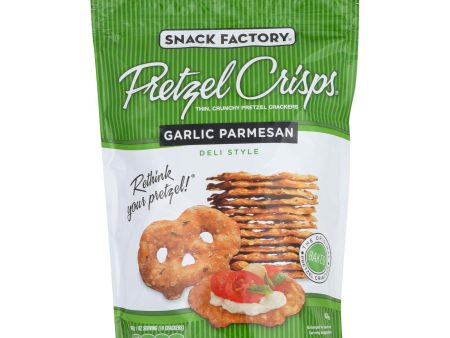 Snack Factory Garlic Parmesan Pretzel Crisps - Case Of 12 - 7.2 Oz For Sale