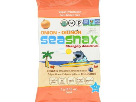 Seasnax Organic Premium Roasted Seaweed Snack - Toasty Onion - Case Of 24 - 0.18 Oz. Supply