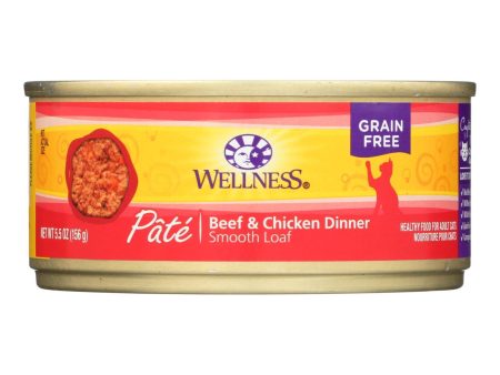 Wellness Pet Products Cat Food - Beef And Chicken - Case Of 24 - 5.5 Oz. Hot on Sale