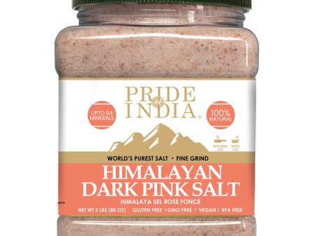 Pride Of India - Pure Himalayan Pink Salt - Enriched w  84+ Natural Minerals;  Fine Grind 5 Pound Jar Online