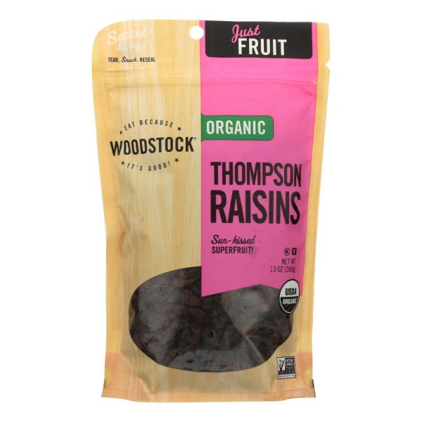 Woodstock Organic Unsweetened Raisins - Case Of 8 - 13 Oz For Discount