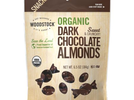 Woodstock Organic Dark Chocolate Almonds - Case Of 8 - 6.5 Oz Hot on Sale