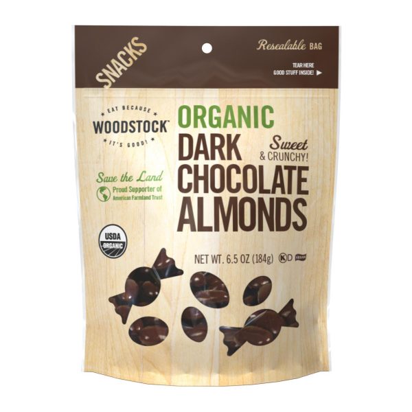 Woodstock Organic Dark Chocolate Almonds - Case Of 8 - 6.5 Oz Hot on Sale