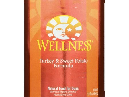 Wellness Pet Products Dog Food - Turkey And Sweet Potato Recipe - Case Of 12 - 12.5 Oz. Cheap