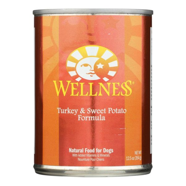 Wellness Pet Products Dog Food - Turkey And Sweet Potato Recipe - Case Of 12 - 12.5 Oz. Cheap