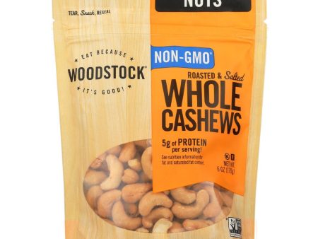 Woodstock Non-gmo Whole Cashews, Roasted And Salted - Case Of 8 - 6 Oz Cheap