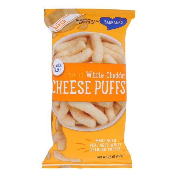 Barbara s Bakery - Baked White Cheddar Cheese Puffs - Case Of 12 - 5.5 Oz. Sale