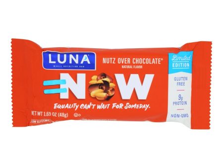 Clif Bar Luna Bar - Organic Nuts Over Chocolate - Case Of 15 - 1.69 Oz For Sale